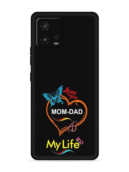 Love You Mom Dad Embossed Soft Silicone Case for Motorola Moto G72 Zapvi