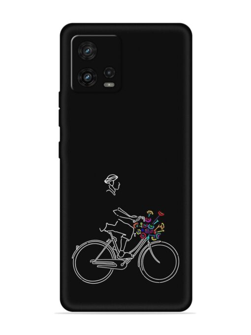 Minimalist Cycle Art Embossed Soft Silicone Case for Motorola Moto G72 Zapvi