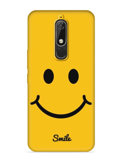 Yellow Smiley Embossed Soft Silicone Case for Nokia 5.1 Zapvi