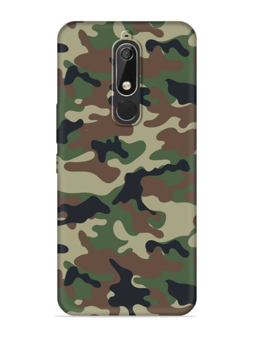 Army Military Camouflage Dark Green Embossed Soft Silicone Case for Nokia 5.1 Zapvi