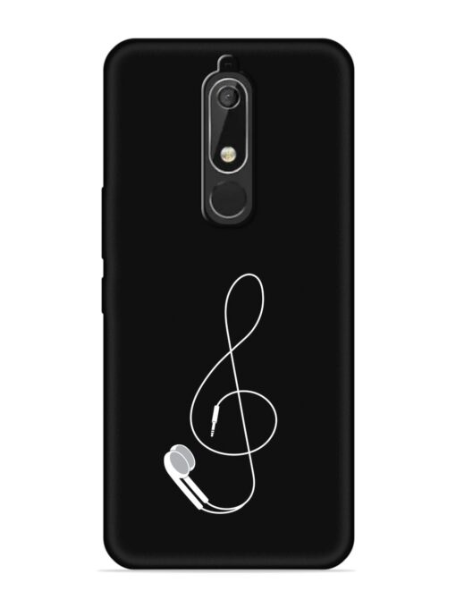 Music Earphone Vector Embossed Soft Silicone Case for Nokia 5.1 Zapvi