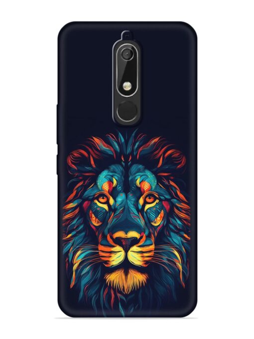 Colorful Lion Embossed Soft Silicone Case for Nokia 5.1 Zapvi