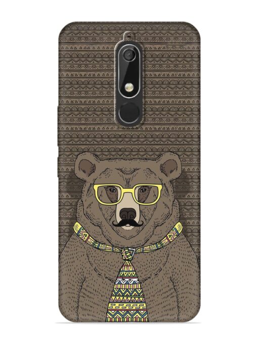 Grizzly Bear Embossed Soft Silicone Case for Nokia 5.1 Zapvi