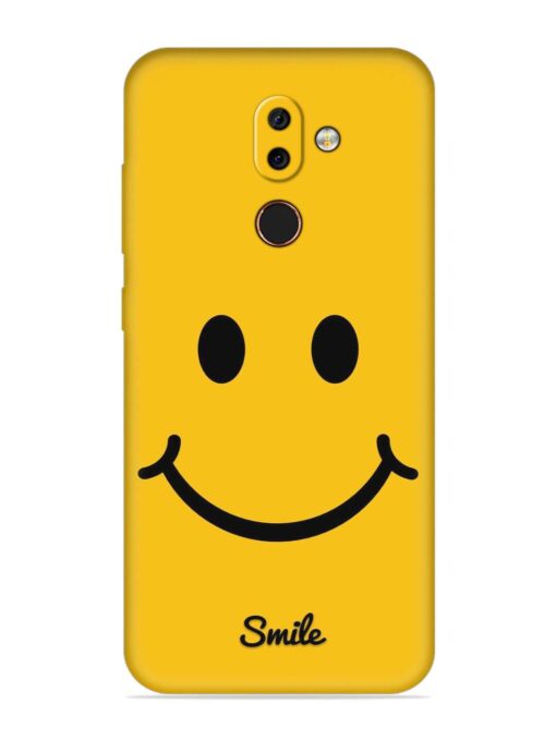 Yellow Smiley Embossed Soft Silicone Case for Nokia 7 Zapvi