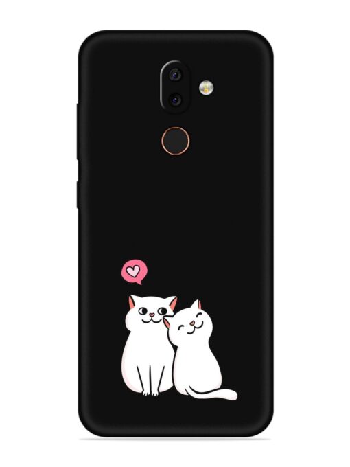 Cute Loving Cats Embossed Soft Silicone Case for Nokia 7 Zapvi