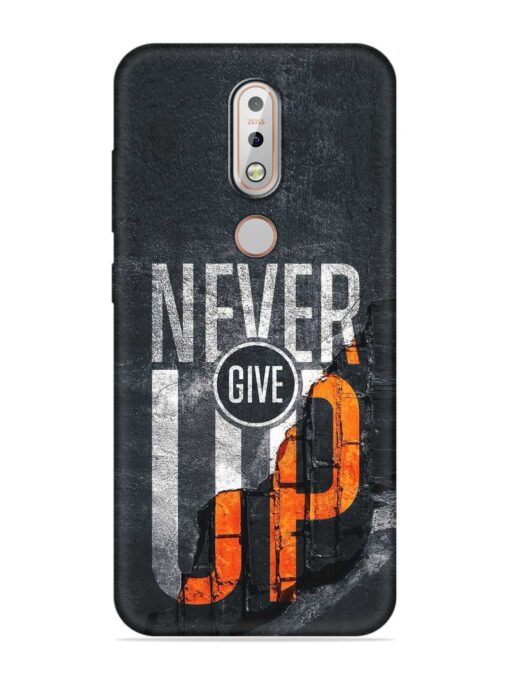 Never Give Up Embossed Soft Silicone Case for Nokia 7.1 Zapvi