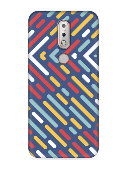 Colored Lines Embossed Soft Silicone Case for Nokia 7.1 Zapvi