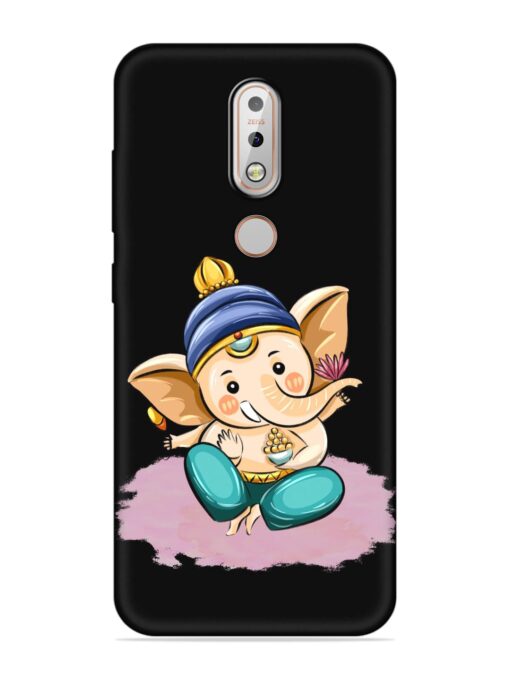 Bal Ganesh Vector Art Embossed Soft Silicone Case for Nokia 7.1 Zapvi