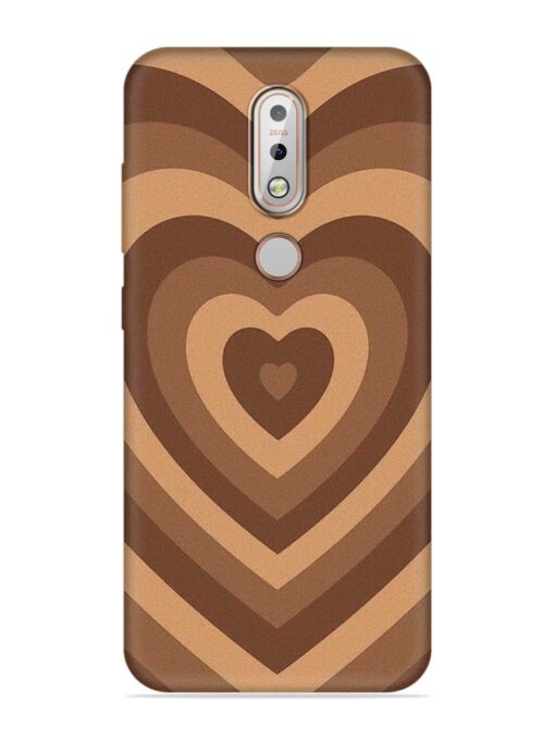 Brown Heart Embossed Soft Silicone Case for Nokia 7.1 Zapvi