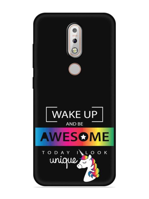 Inspirational Quote Unicorn Embossed Soft Silicone Case for Nokia 7.1 Zapvi