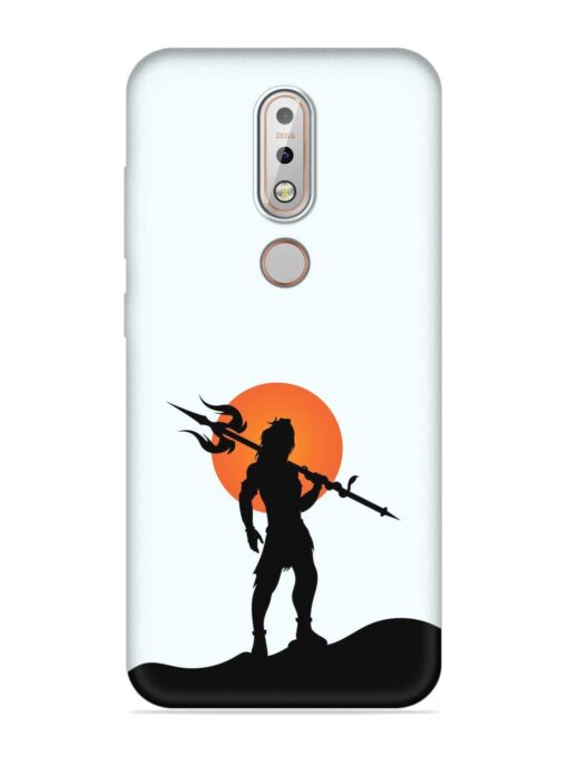 Lord Mahadev Trendy Embossed Soft Silicone Case for Nokia 7.1 Zapvi