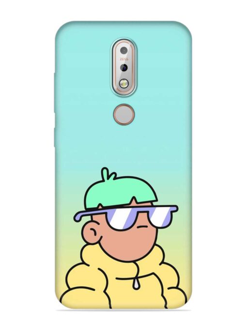 Doodles Cool Character Embossed Soft Silicone Case for Nokia 7.1 Zapvi