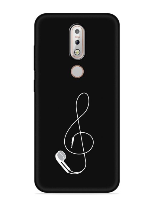 Music Earphone Vector Embossed Soft Silicone Case for Nokia 7.1 Zapvi