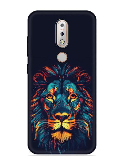 Colorful Lion Embossed Soft Silicone Case for Nokia 7.1 Zapvi