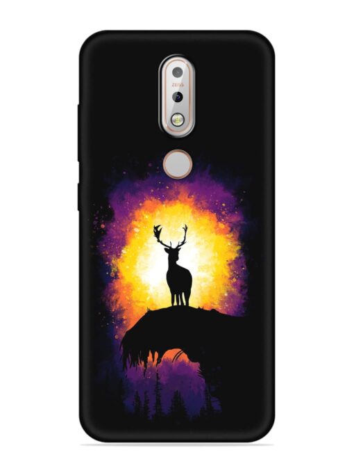 Elk Animal Art Embossed Soft Silicone Case for Nokia 7.1 Zapvi