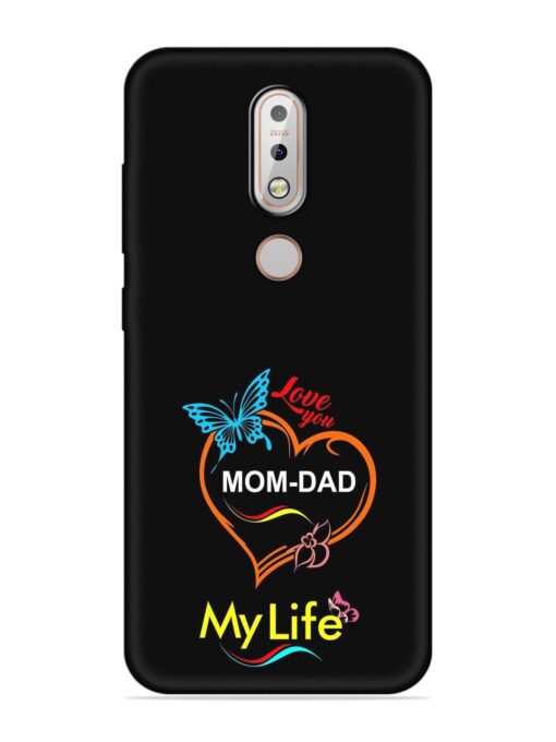 Love You Mom Dad Embossed Soft Silicone Case for Nokia 7.1 Zapvi