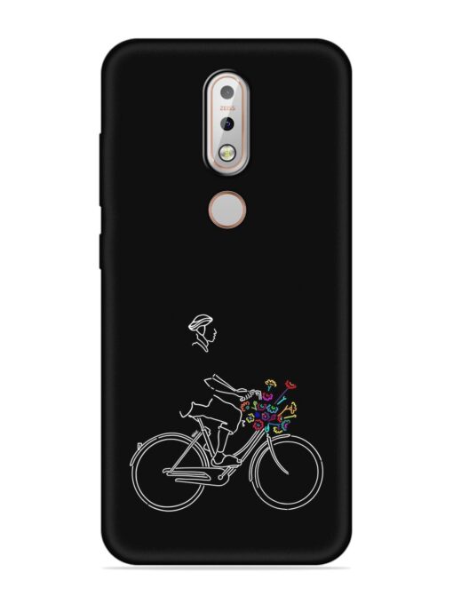 Minimalist Cycle Art Embossed Soft Silicone Case for Nokia 7.1 Zapvi