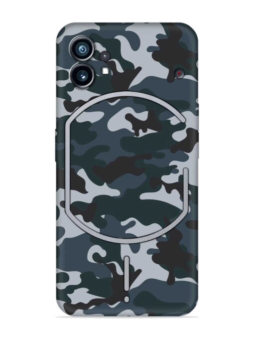 Dark Blue Army Military Art Embossed Soft Silicone Case for Nothing Phone 1 Zapvi