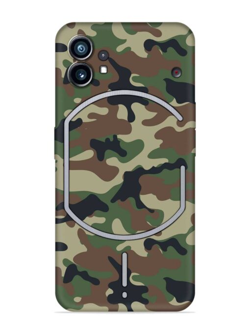 Army Military Camouflage Dark Green Embossed Soft Silicone Case for Nothing Phone 1 Zapvi