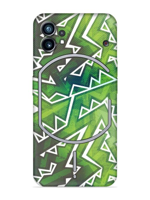 Green Graffiti Seamless Embossed Soft Silicone Case for Nothing Phone 1 Zapvi