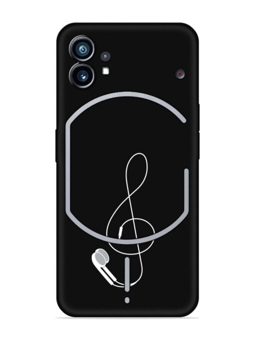 Music Earphone Vector Embossed Soft Silicone Case for Nothing Phone 1 Zapvi