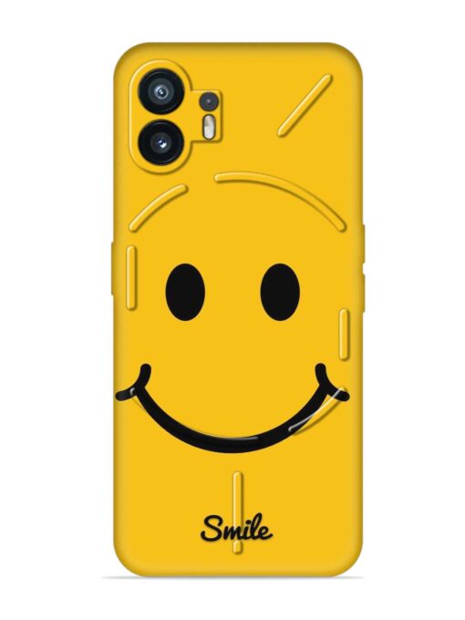 Yellow Smiley Embossed Soft Silicone Case for Nothing Phone 2 Zapvi