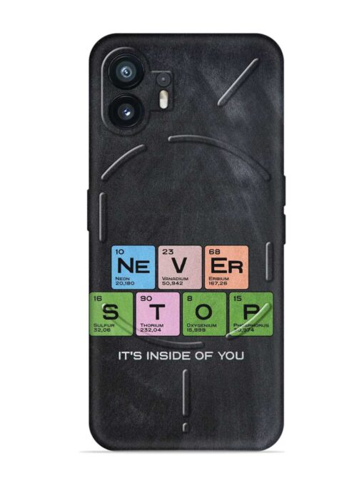 Never Stop It'S Inside Of You Embossed Soft Silicone Case for Nothing Phone 2 Zapvi