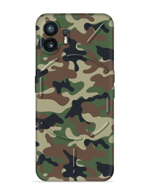 Army Military Camouflage Dark Green Embossed Soft Silicone Case for Nothing Phone 2 Zapvi