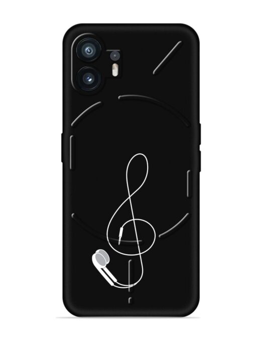 Music Earphone Vector Embossed Soft Silicone Case for Nothing Phone 2 Zapvi