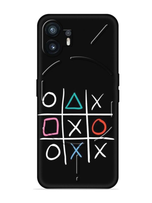 Super Neon Tic-Tac-Toe Embossed Soft Silicone Case for Nothing Phone 2 Zapvi