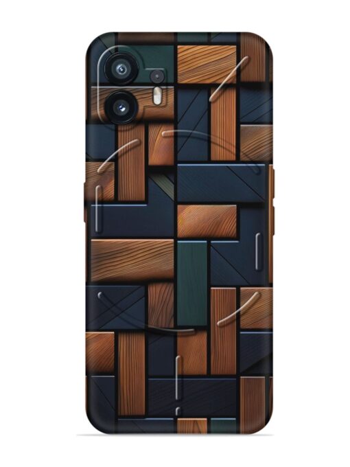 Wooden Background Cubes Embossed Soft Silicone Case for Nothing Phone 2 Zapvi