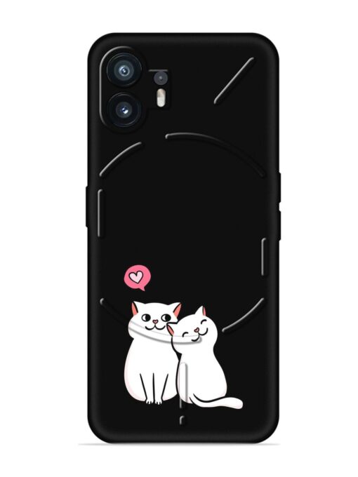 Cute Loving Cats Embossed Soft Silicone Case for Nothing Phone 2 Zapvi