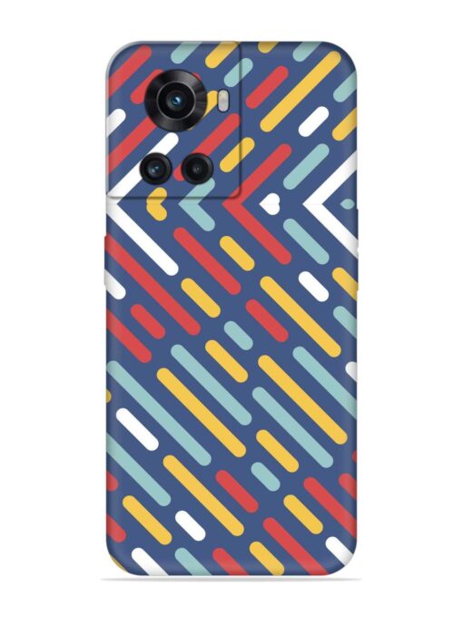 Colored Lines Embossed Soft Silicone Case for Oneplus 10R (5G) Zapvi