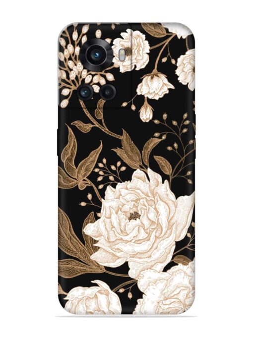 Peonies Roses Floral Embossed Soft Silicone Case for Oneplus 10R (5G) Zapvi