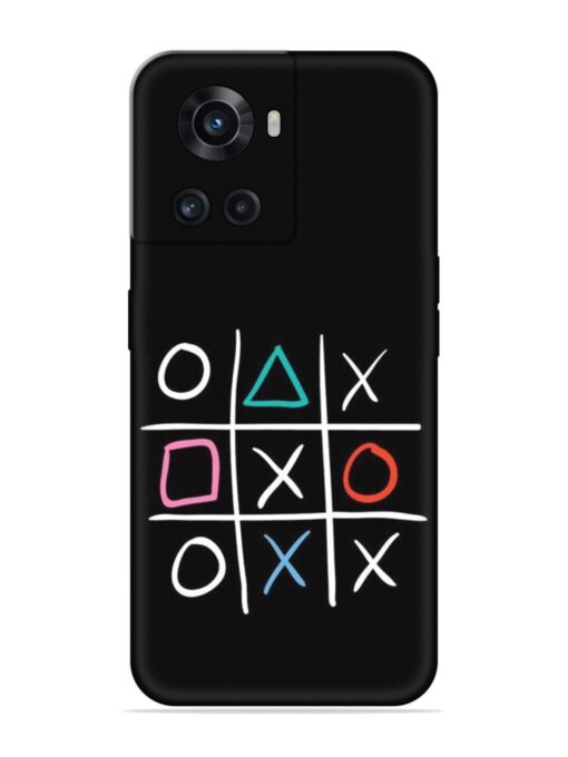 Super Neon Tic-Tac-Toe Embossed Soft Silicone Case for Oneplus 10R (5G) Zapvi