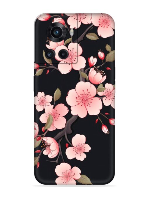 Cherry Blossom Embossed Soft Silicone Case for Oneplus 10R (5G) Zapvi