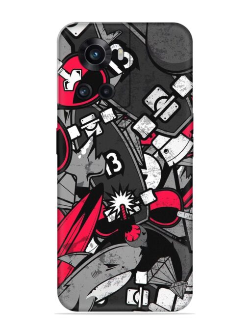 Fictional Doodle Embossed Soft Silicone Case for Oneplus 10R (5G) Zapvi