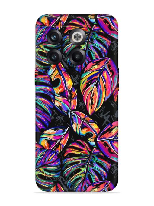 Tropical Seamless Vector Embossed Soft Silicone Case for Oneplus 10T (5G) Zapvi