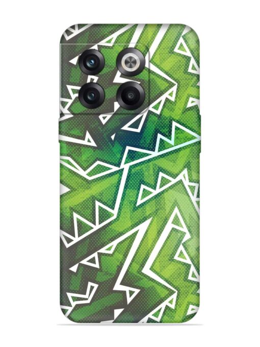 Green Graffiti Seamless Embossed Soft Silicone Case for Oneplus 10T (5G) Zapvi