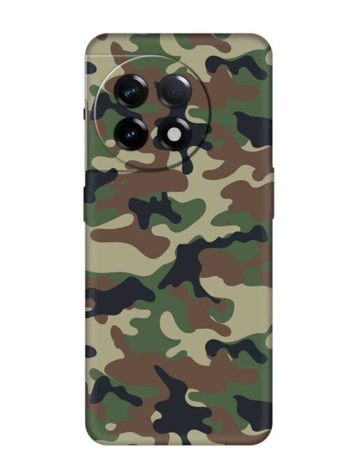 Army Military Camouflage Dark Green Embossed Soft Silicone Case for Oneplus 11R (5G) Zapvi