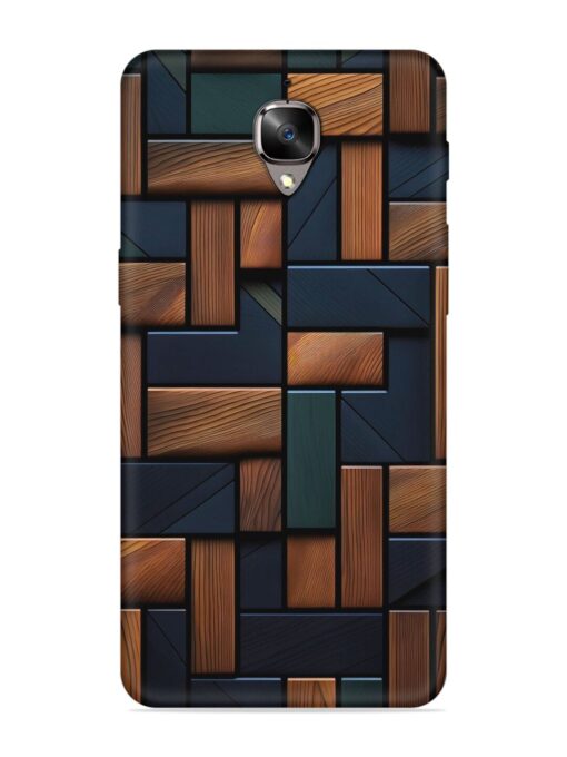 Wooden Background Cubes Embossed Soft Silicone Case for Oneplus 3 Zapvi