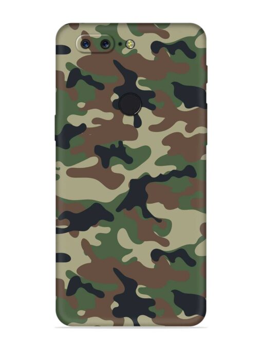 Army Military Camouflage Dark Green Embossed Soft Silicone Case for Oneplus 5T Zapvi