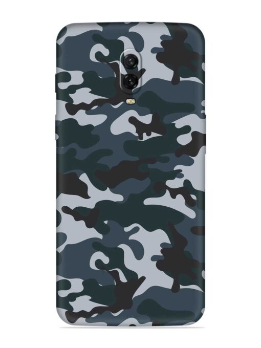 Dark Blue Army Military Art Embossed Soft Silicone Case for Oneplus 6T Zapvi