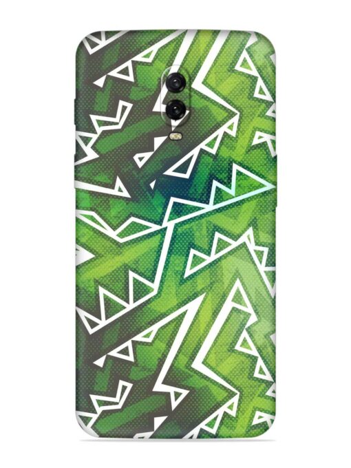 Green Graffiti Seamless Embossed Soft Silicone Case for Oneplus 6T Zapvi