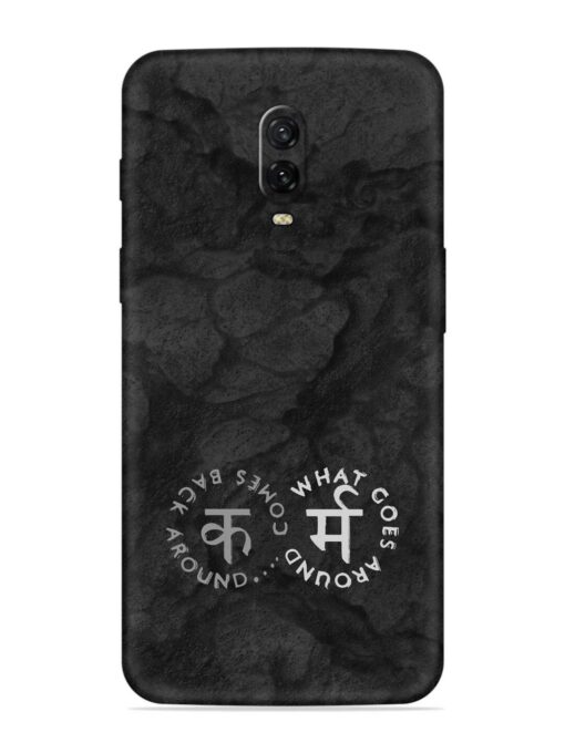 Karma Hindi Word Embossed Soft Silicone Case for Oneplus 6T Zapvi