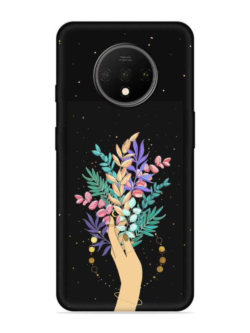 Flower On Hand Embossed Soft Silicone Case for Oneplus 7T Zapvi