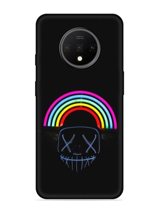 Mask Rainbow Embossed Soft Silicone Case for Oneplus 7T Zapvi