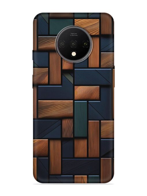 Wooden Background Cubes Embossed Soft Silicone Case for Oneplus 7T Zapvi