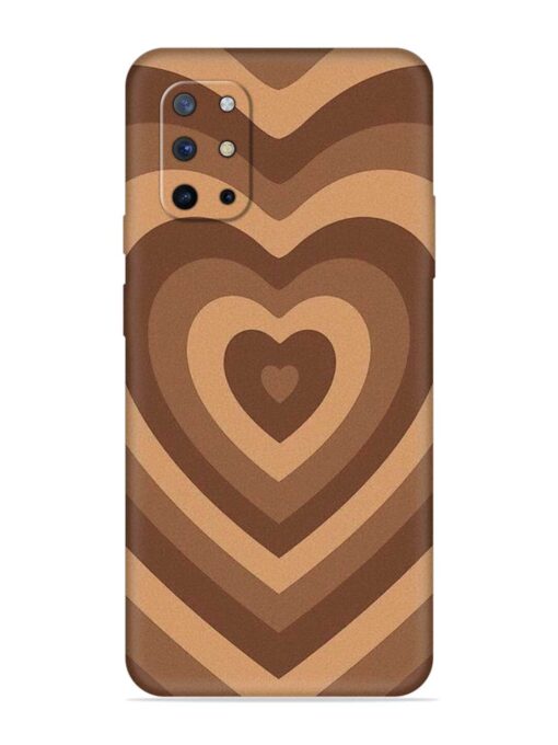 Brown Heart Embossed Soft Silicone Case for Oneplus 8T (5G) Zapvi