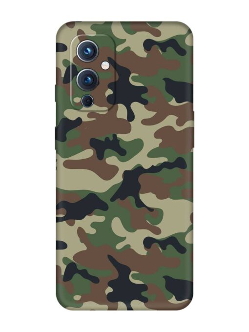 Army Military Camouflage Dark Green Embossed Soft Silicone Case for Oneplus 9 (5G) Zapvi